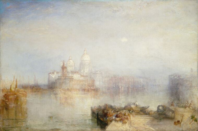 Купить и печать на заказ Картины на подрамнике Уильям Тёрнер Venice, Dogano and Santa Maria della Salute