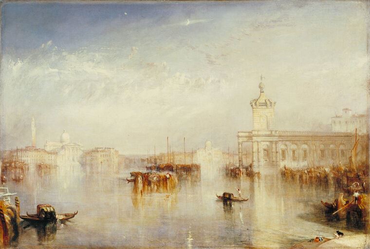 Картины на пластике, пеноркартоне William Turner The Dogano, San Giorgio, Citella, from the Steps of the Europ