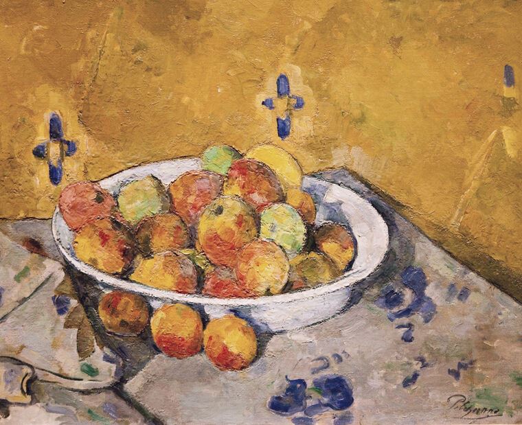 Картины, фото с паспарту Paul Cezanne, Plate of Apples