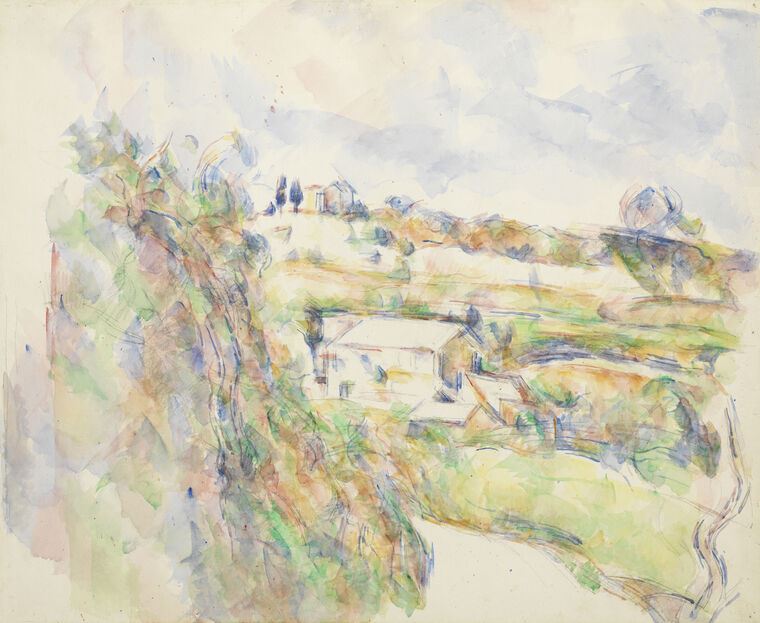 Картины на пластике, пеноркартоне Paul Cezanne Hill of Lauves, The Turn in the Road