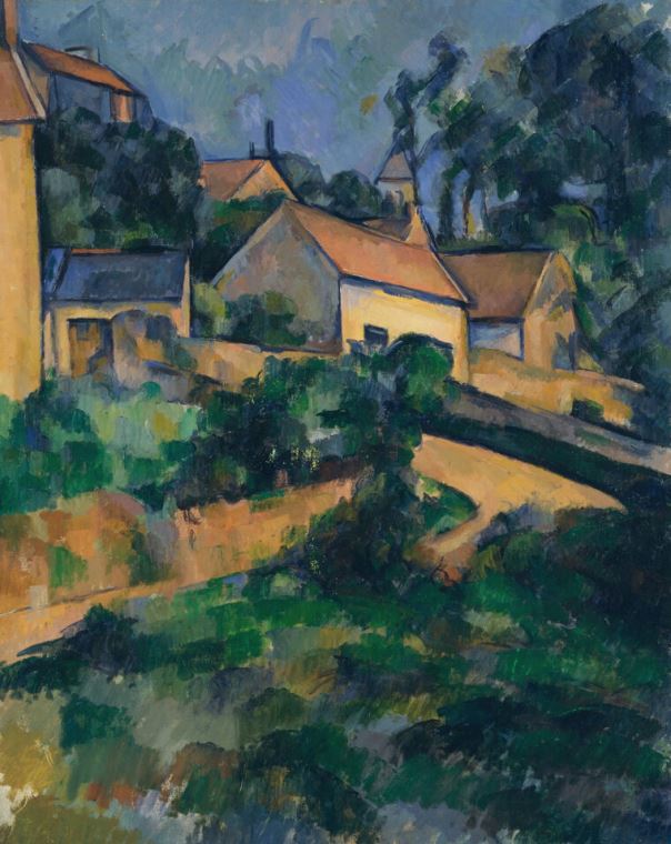 Картины, фото с паспарту Paul Cezanne Turning Road at Montgeroult