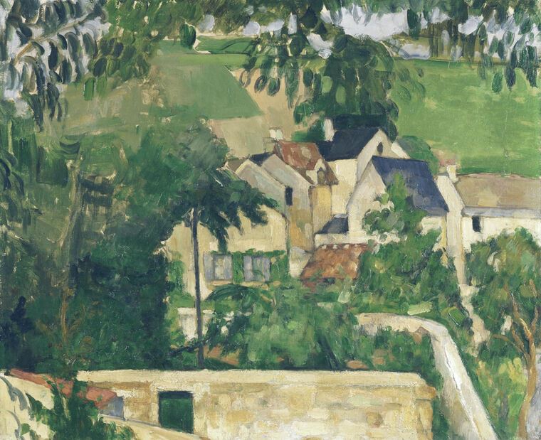 Картины, фото с паспарту Paul Cezanne Landscape, Auvers