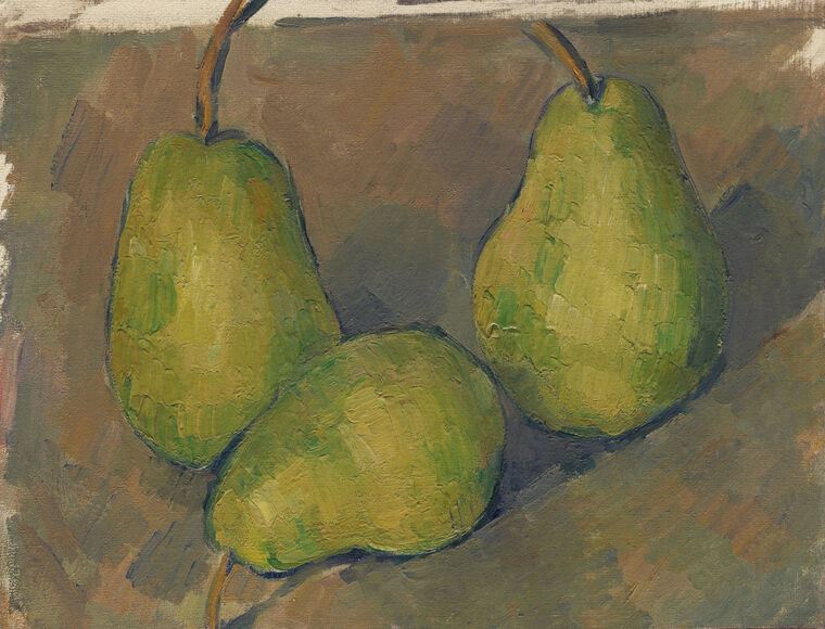 Картины, фото с паспарту Paul Cezanne Three Pears