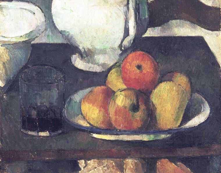 Картины на пластике, пеноркартоне Paul Cezanne Apples and a Glass of Wine