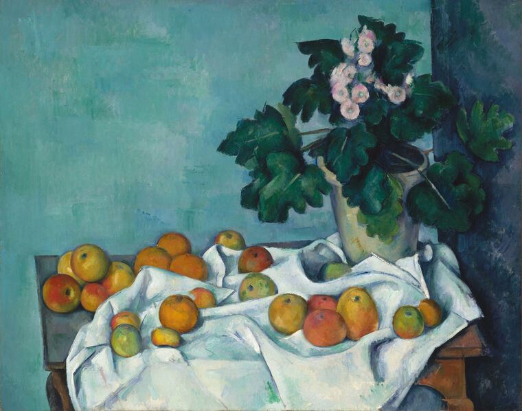 Картины на пластике, пеноркартоне Paul Cezanne Apples and a Pot of Primroses