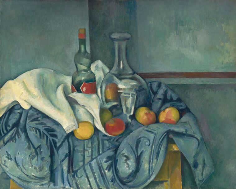 Картины, фото с паспарту Paul Cézanne, The Peppermint Bottle