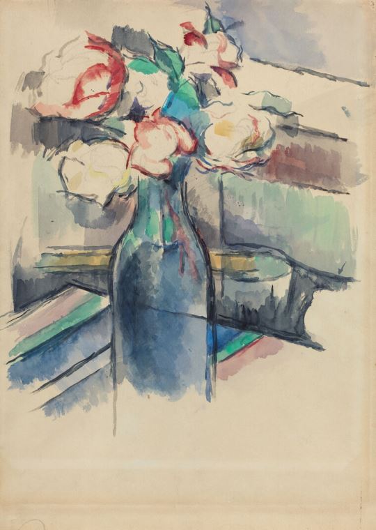 Картины на пластике, пеноркартоне Paul Cezanne Roses in a Bottle