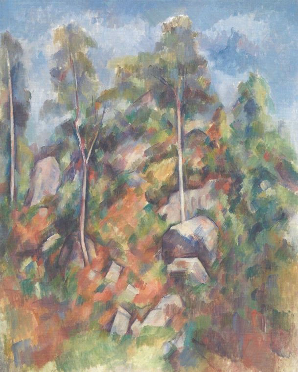 Картины на пластике, пеноркартоне Paul Cezanne Rocks and Tree