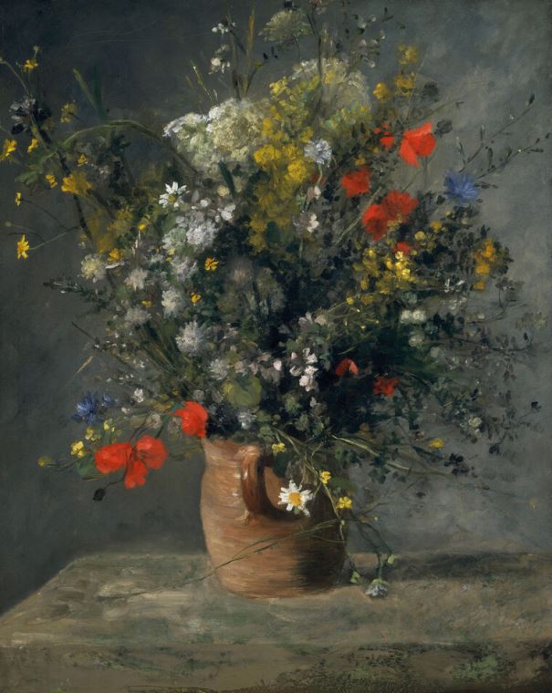 Картины, фото с паспарту Pierre Auguste Renoir Flowers in a Vase