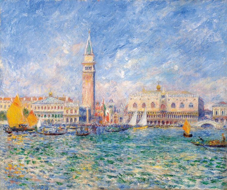 Купить и печать на заказ Картины на подрамнике Пьер Огюст Ренуар The Doges' Palace, Venice