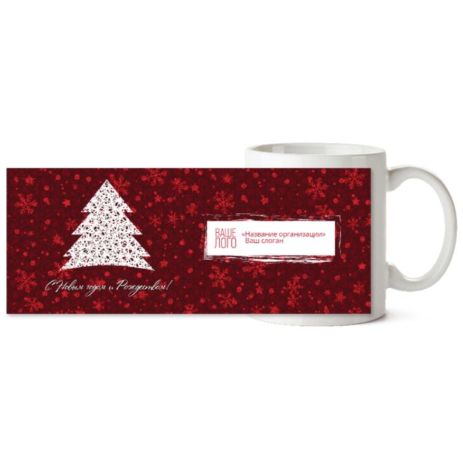 The mugs are black Christmas red