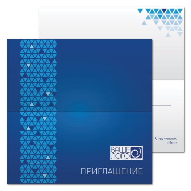 Открытки ламинированные Blue geometry