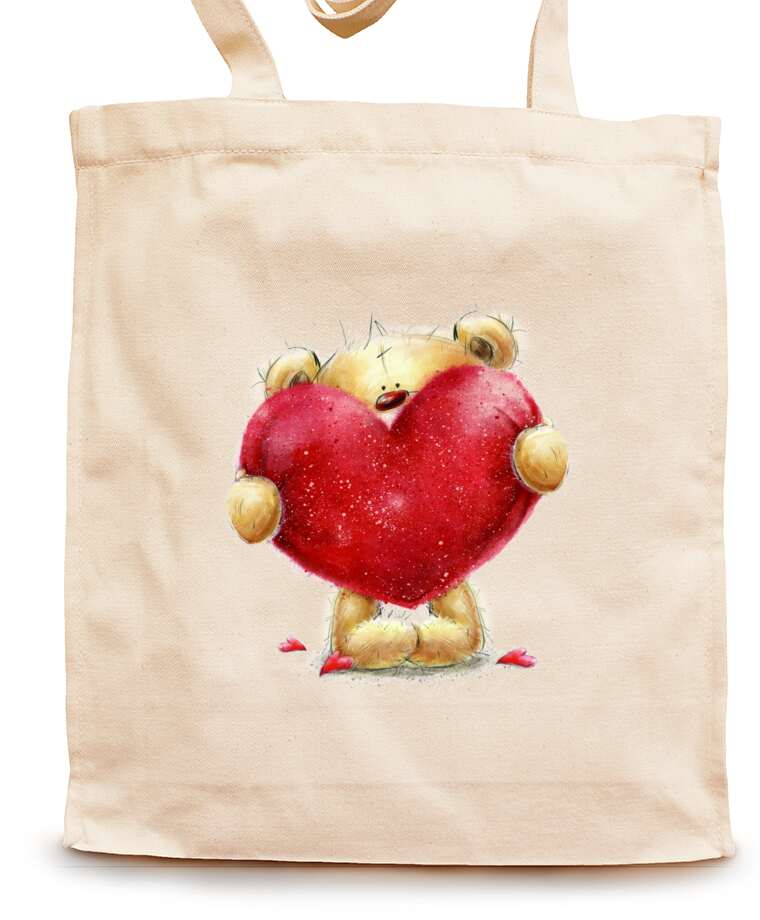 Shopping bags Teddy bear with heart