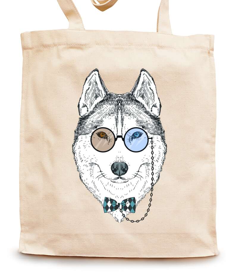 Shopping bags The wolf in his glasses
