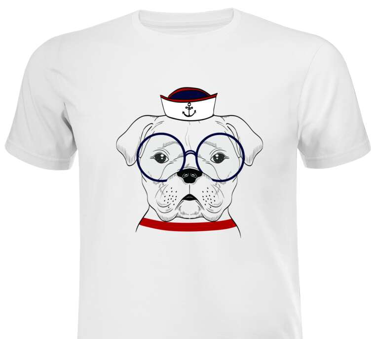 Майки, футболки белые Bulldog sailor