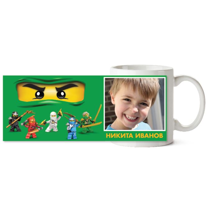 The mugs are black LEGO Ninja green.