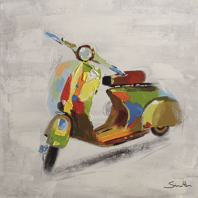 Картины в рамке, багете Colorful scooter