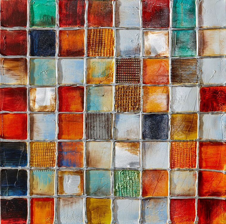 Картины в рамке, багете Colorful tiles square 2