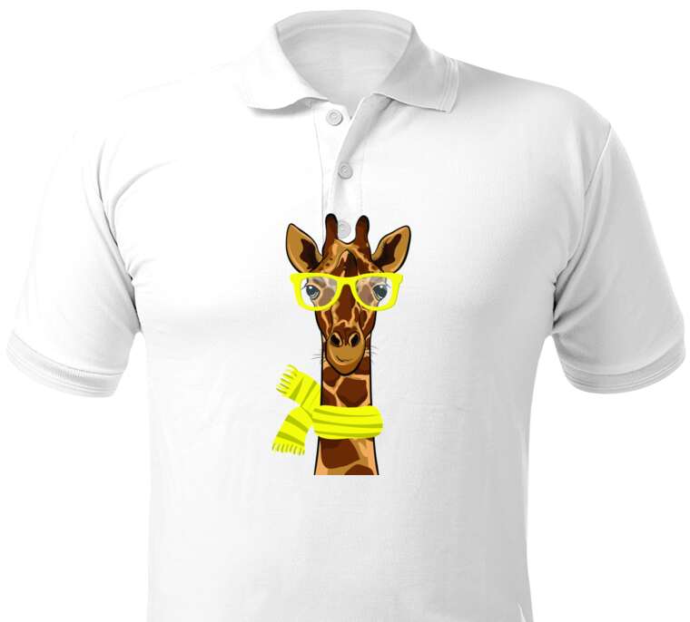 Майки, футболки поло  Giraffe with glasses