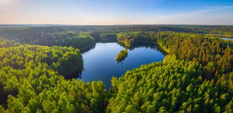 Купить и печать на заказ Картины, фото с паспарту Белорусское озеро