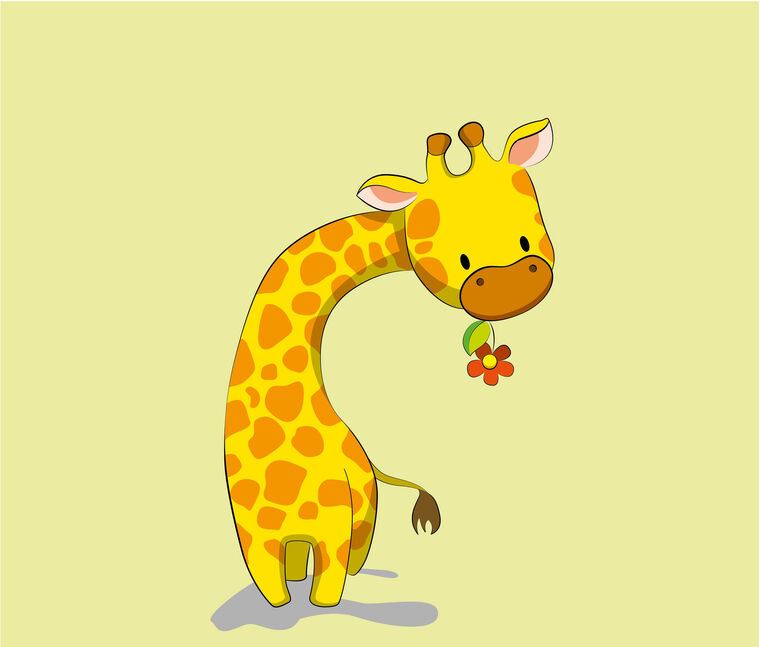 Картины на пластике, пеноркартоне Cute giraffe