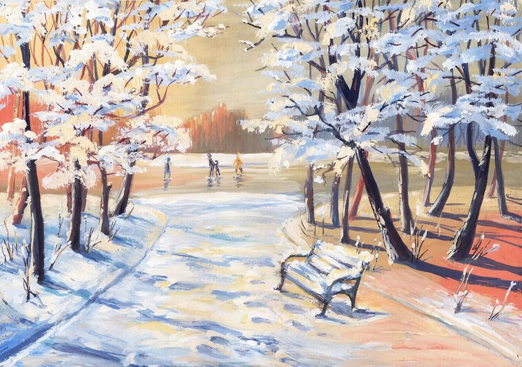 Reproduction paintings Winter in the Park