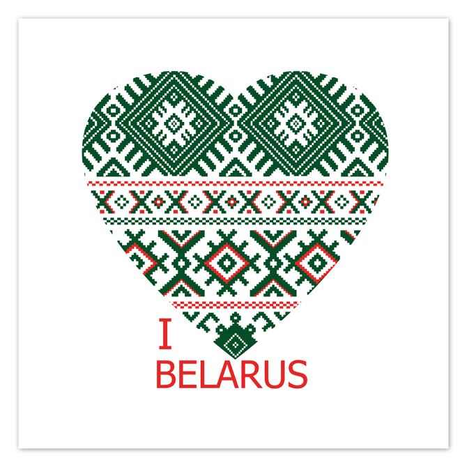 Купить и печать на заказ Картины на пластике, пеноркартоне I love Belarus