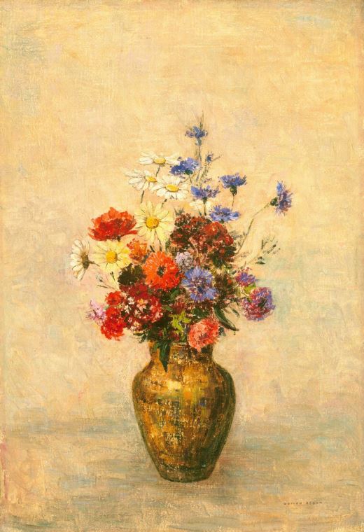Paintings Flowers in a vase (Odilon Redon)