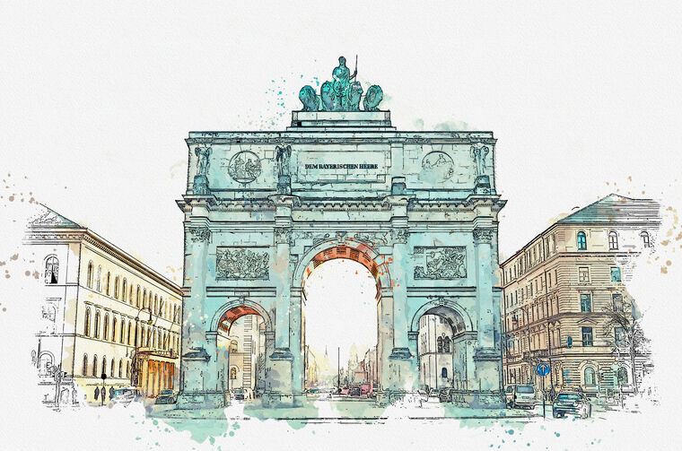 Картины на пластике, пеноркартоне Arc de Triomphe sketch