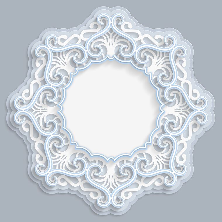 Photo Wallpapers Openwork relief ornament blue gray