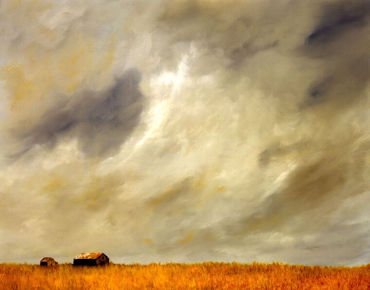 Картины на пластике, пеноркартоне Before the storm on a farm in Winthrop