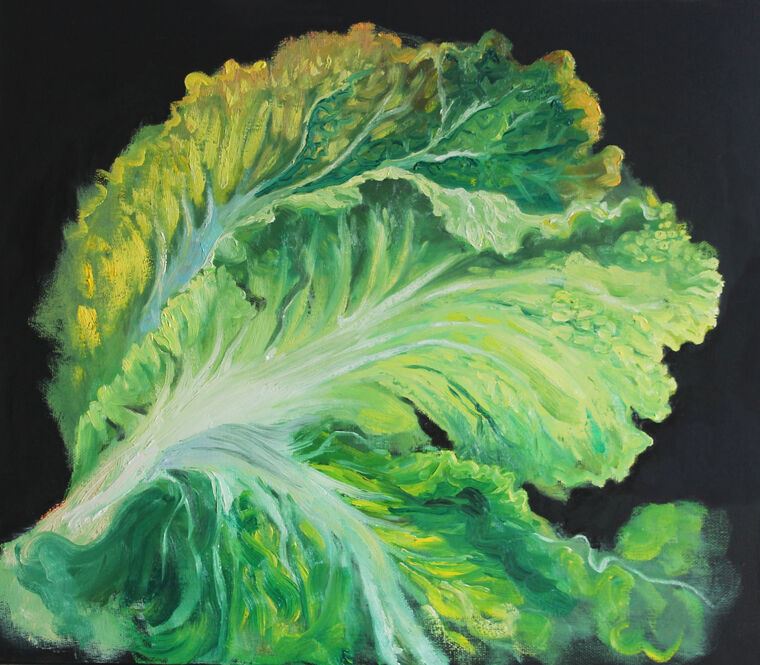 Картины, фото с паспарту Cabbage leaves