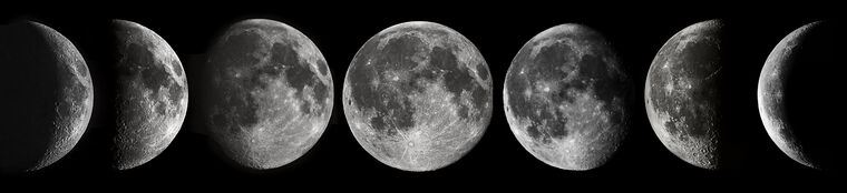 Картины, фото с паспарту Photo of moon phases