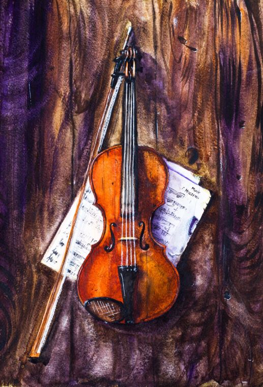Репродукции картин Violin watercolor