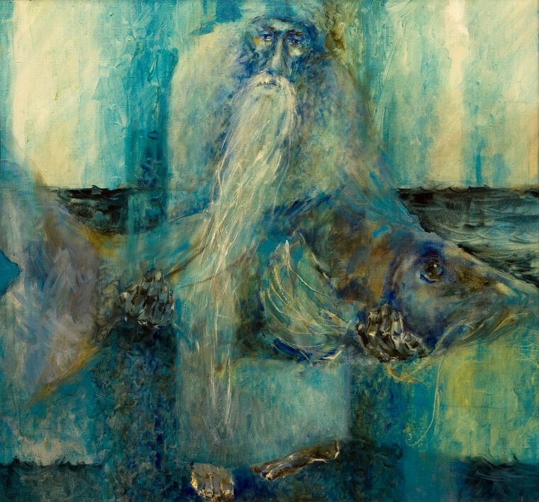 Картины на пластике, пеноркартоне The old man and the fish