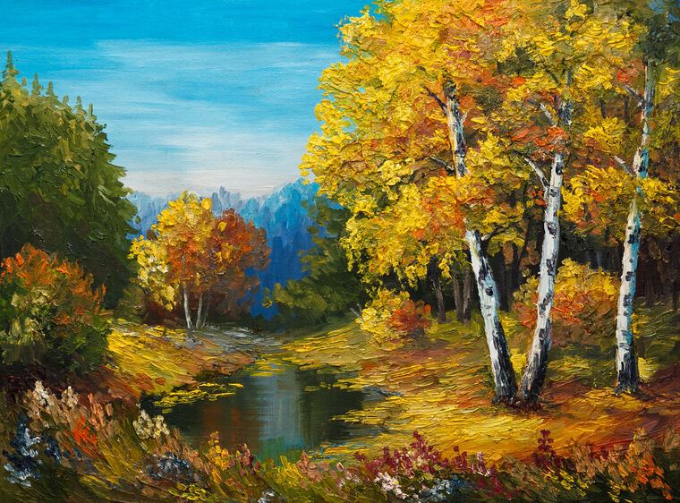 Картины на пластике, пеноркартоне Autumn landscape