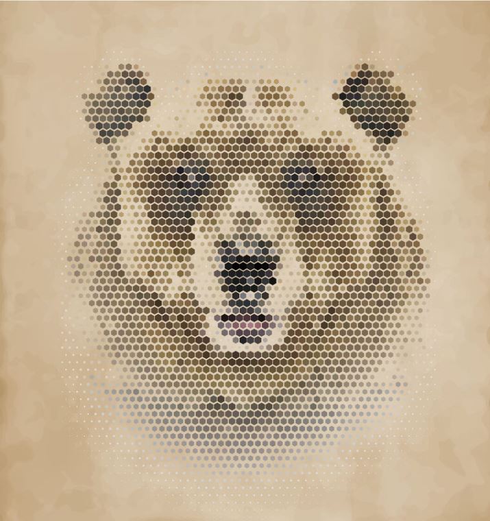 Картины в рамке, багете A series of animal portrait retro стиль_3