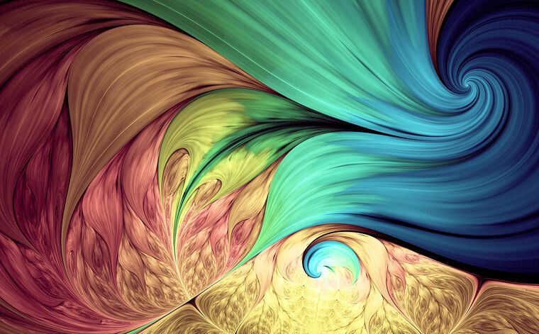 Картины, фото с паспарту Colorful wave abstraction