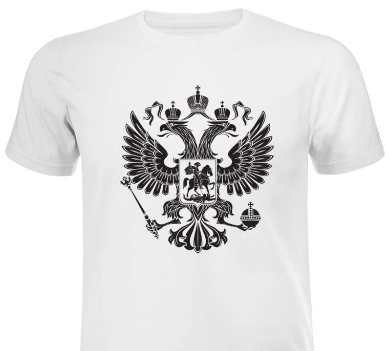 Майки, футболки белые The Coat Of Arms Of Russia