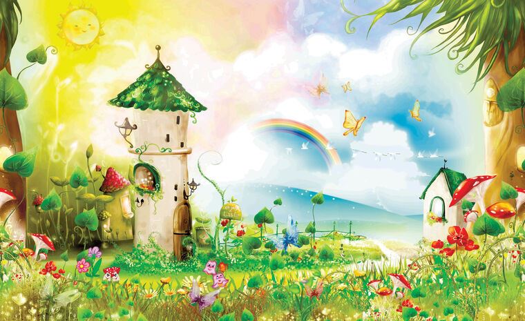 Картины на пластике, пеноркартоне Fairy houses