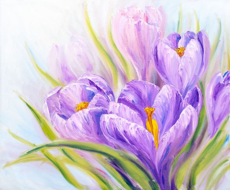 Картины в рамке, багете Crocuses painting