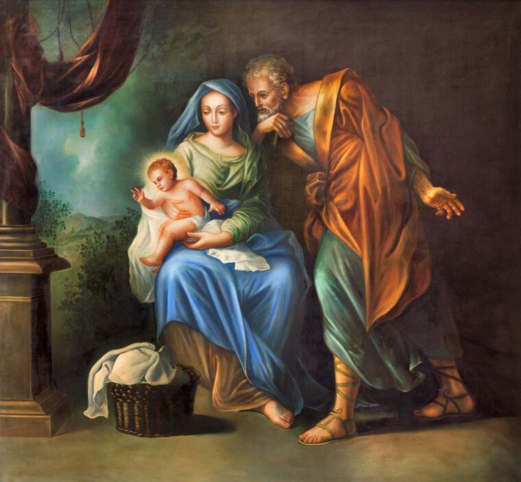 Картины, фото с паспарту The Holy family (Iglesia Santo Angel XVIII)