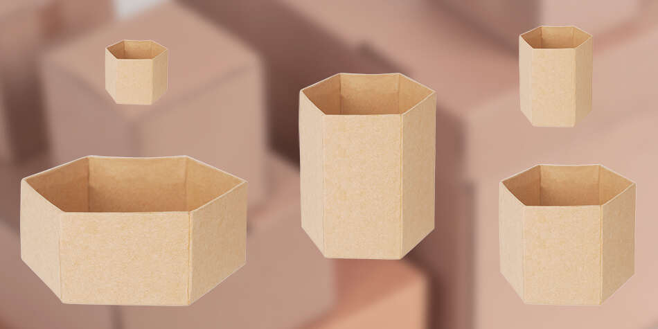 Коробка шестиугольник набор из 3шт. 25.5x22.2x26 розовая