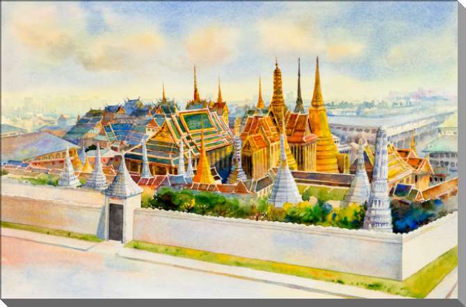 Купить и печать на заказ Картины Королевский дворец Ват Пхра Кео