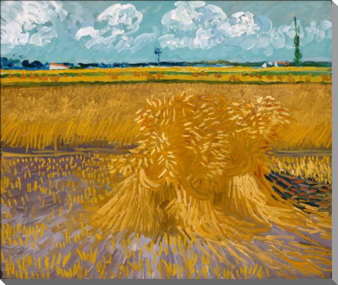 Paintings Vincent van Gogh Wheat Field with Sheaves