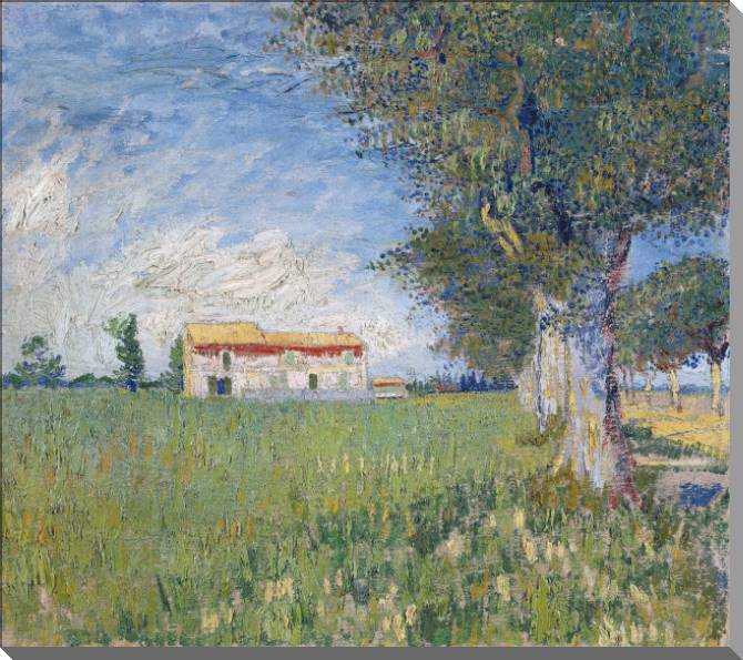 Картины Vincent van Gogh Farmhouse in a Wheat Field