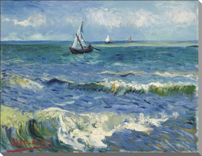 Paintings Vincent van Gogh Seascape at Saintes-Maries