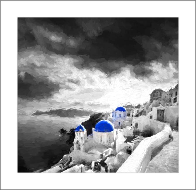 Купить и печать на заказ Картины Вид на море с острова Санторини