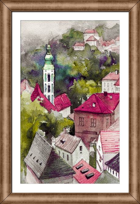 Купить и печать на заказ Репродукции картин Чешский город