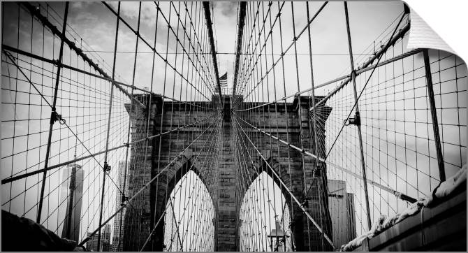 Купить и печать на заказ Картины Бруклинский мост черно-белое фото